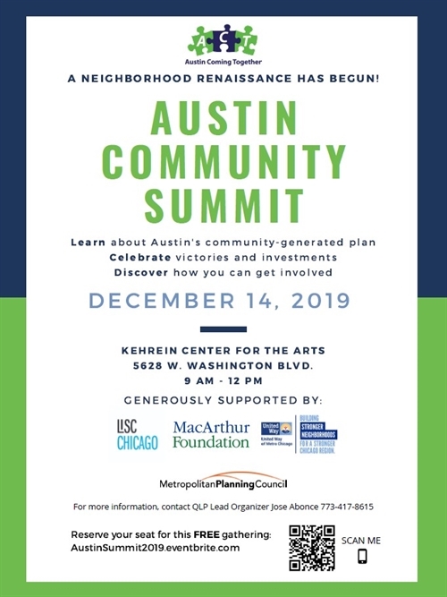 Event poster for Austin Community Summit