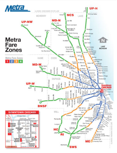 Metra fare zones