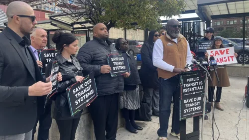 Transit workers press conference in Chicago